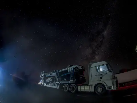 Auto Mover Car Carrier Under Starlit Night Sky