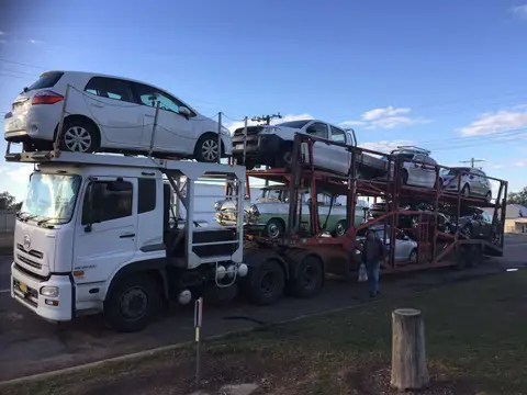 Auto Mover Multi-Vehicle Transport Operation in Progress
