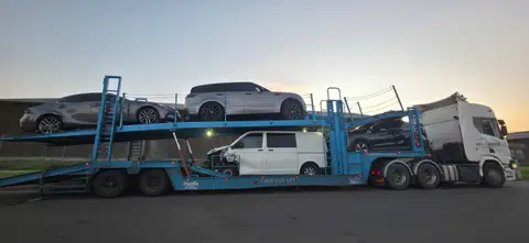 Car Carrier Truck Loaded With Multiple Vehicles