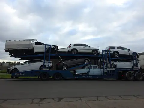 Fully Loaded Car Carrier Trailer Transport